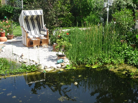 Strandkorb am Teich